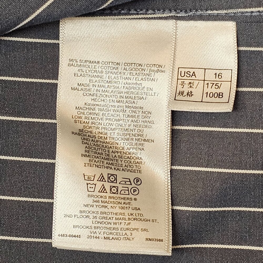 Brooks Brothers Milano Non-Iron Button Down 16 - Picture 7 of 7